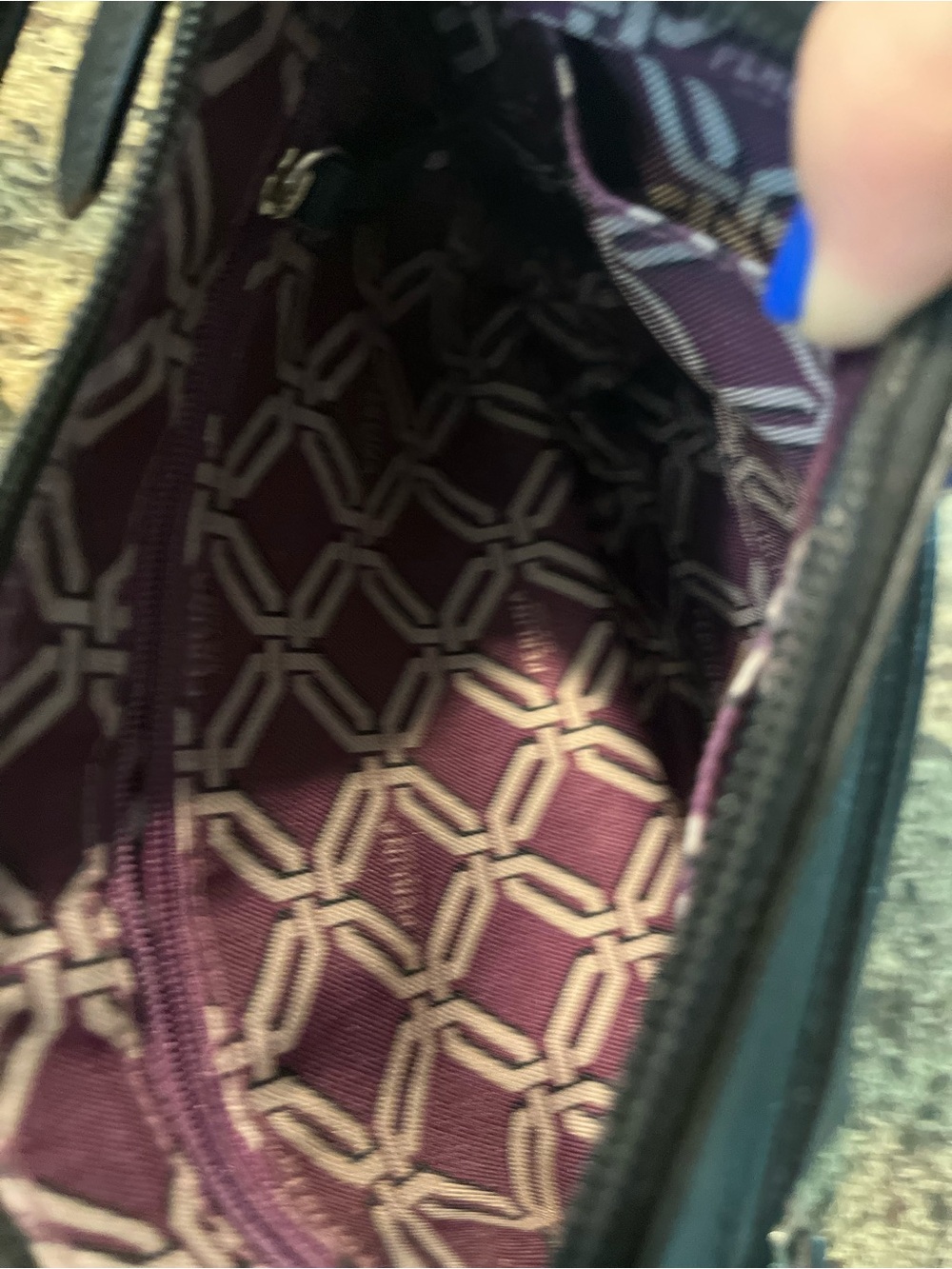Perlina Purple Patterned Lined Crossbody Interior - Picture 5 of 11